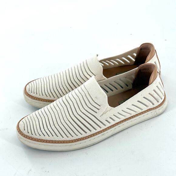 Ugg Sammy Breeze Slip On Sneakers 8 White Tan Flats Travel Beach Resort Cruise - Picture 6 of 11